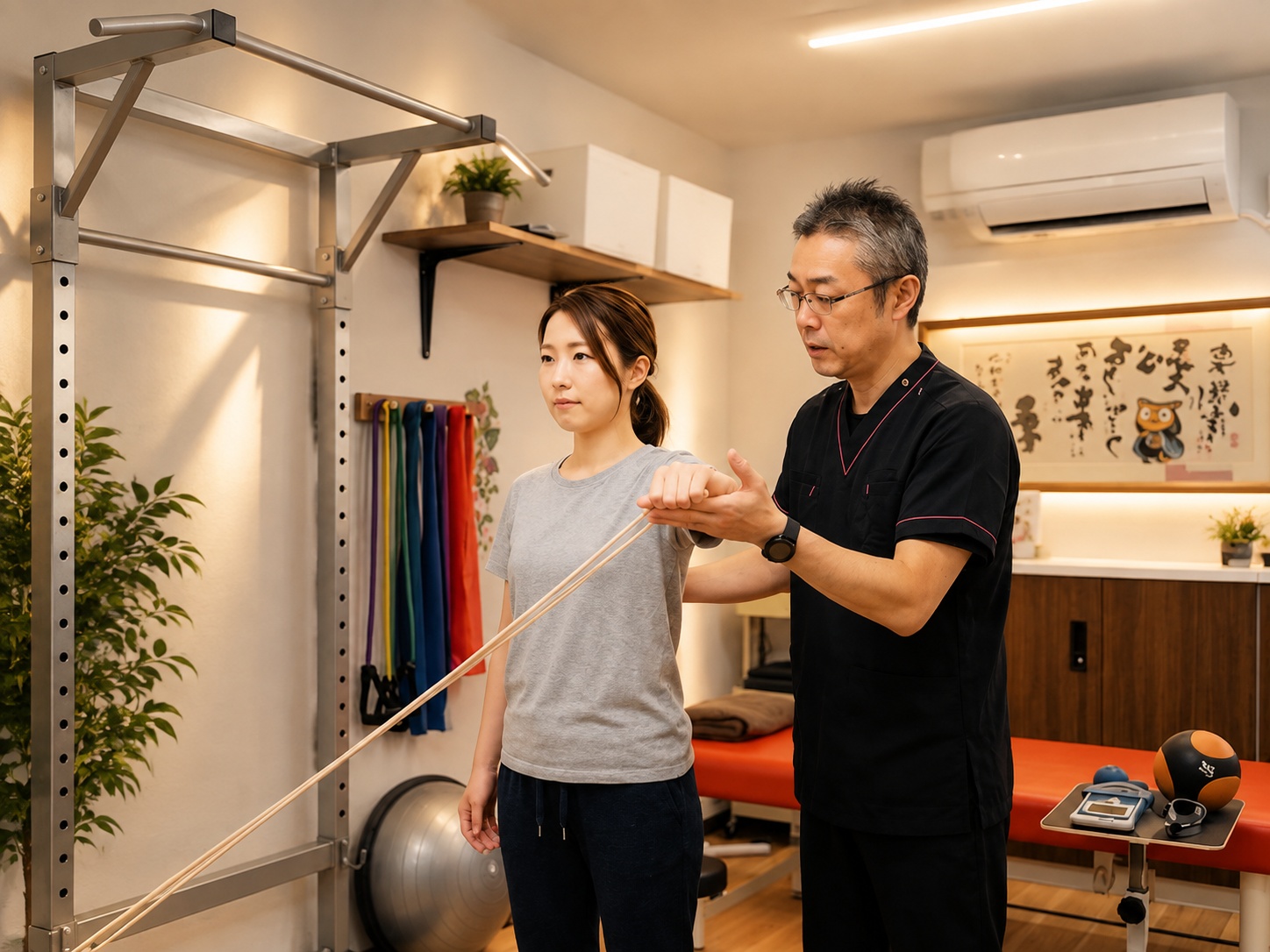 院長 西健児による一人ひとりに合わせた運動指導の様子